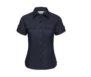 Russell Collection JZ19F - Ladies` Roll Sleeve Shirt French Navy