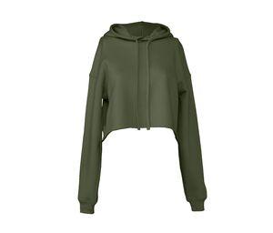 Bella+Canvas BE7502 - Women's short hoodie Military Green