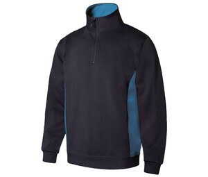 VELILLA V5704 - Two-tone zipped collar sweatshirt Navy/Sky Blue