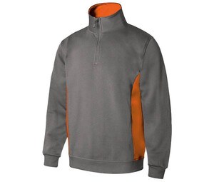 VELILLA V5704 - Two-tone zipped collar sweatshirt Grey/Orange